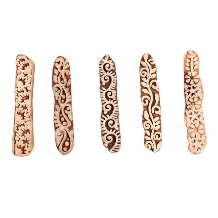 Set of 5 Piece New Mix Wooden Printing Block